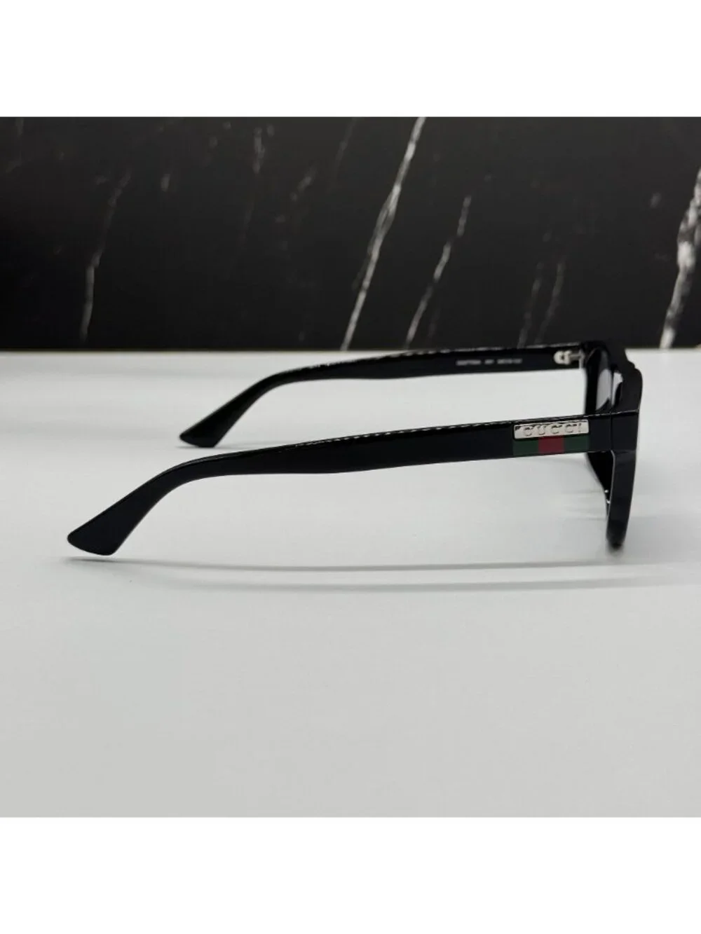 New Gucci GG0770SA 001 Black Gray Square Men Sunglasses